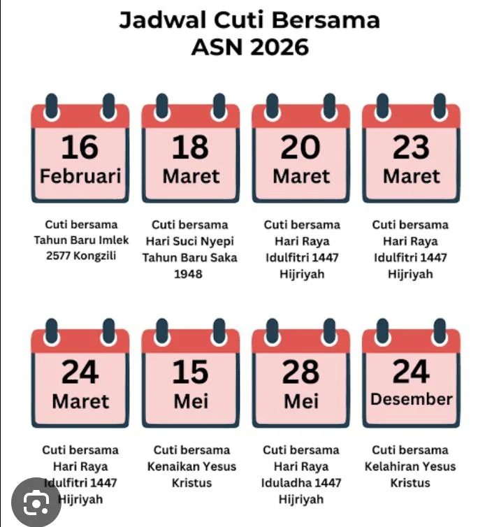 📅 RESMI! CUTI BERSAMA ASN 2026 DITETAPKAN: NEGARA ATUR LIBUR, PELAYANAN TETAP JALAN
